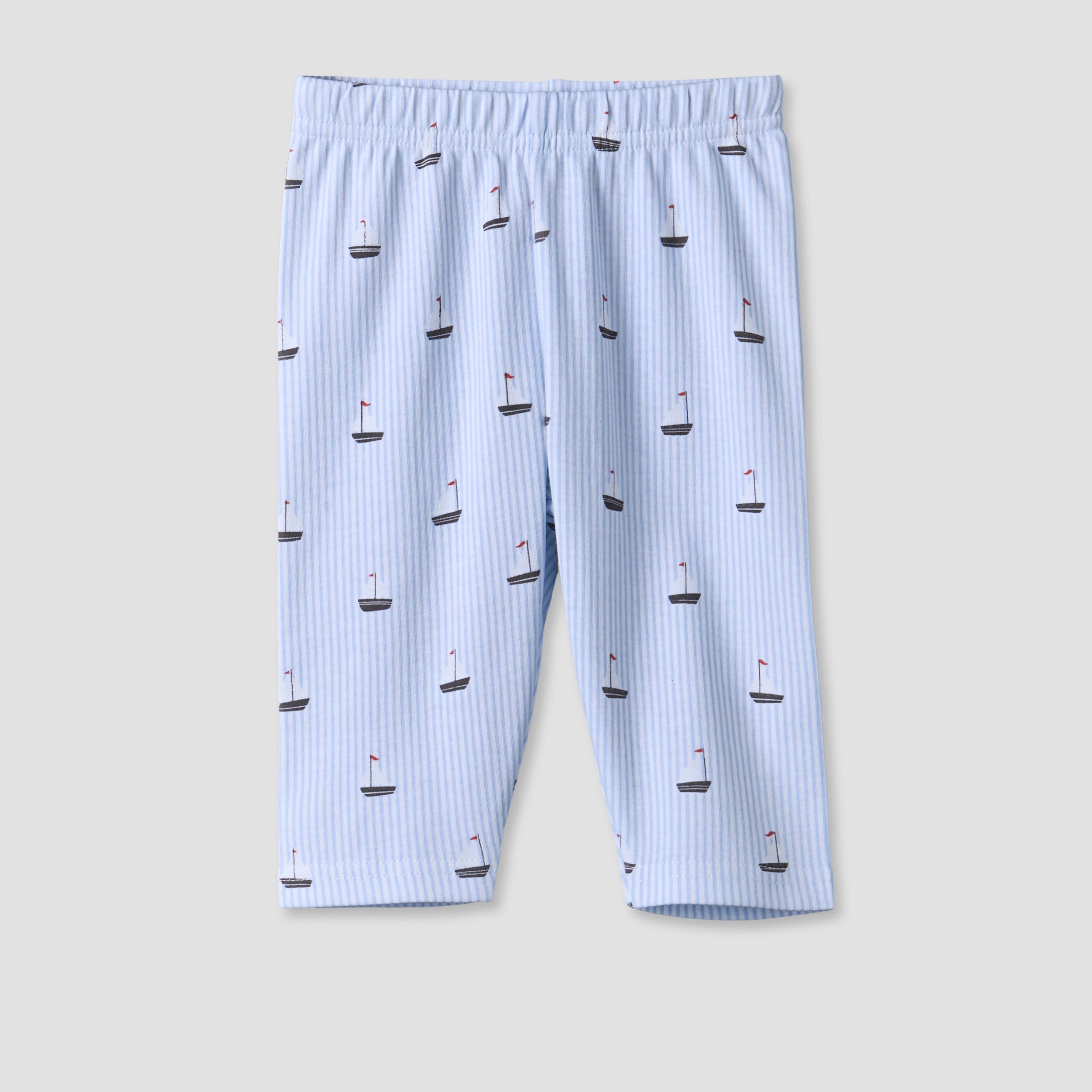 Juniors Cotton Collared Long Sleeves Pyjama Set with Nautical Print