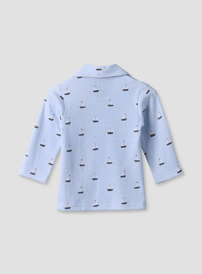 Juniors Cotton Collared Long Sleeves Pyjama Set with Nautical Print-baby-boys-clothing-nightwear-pyjamasets-image-5