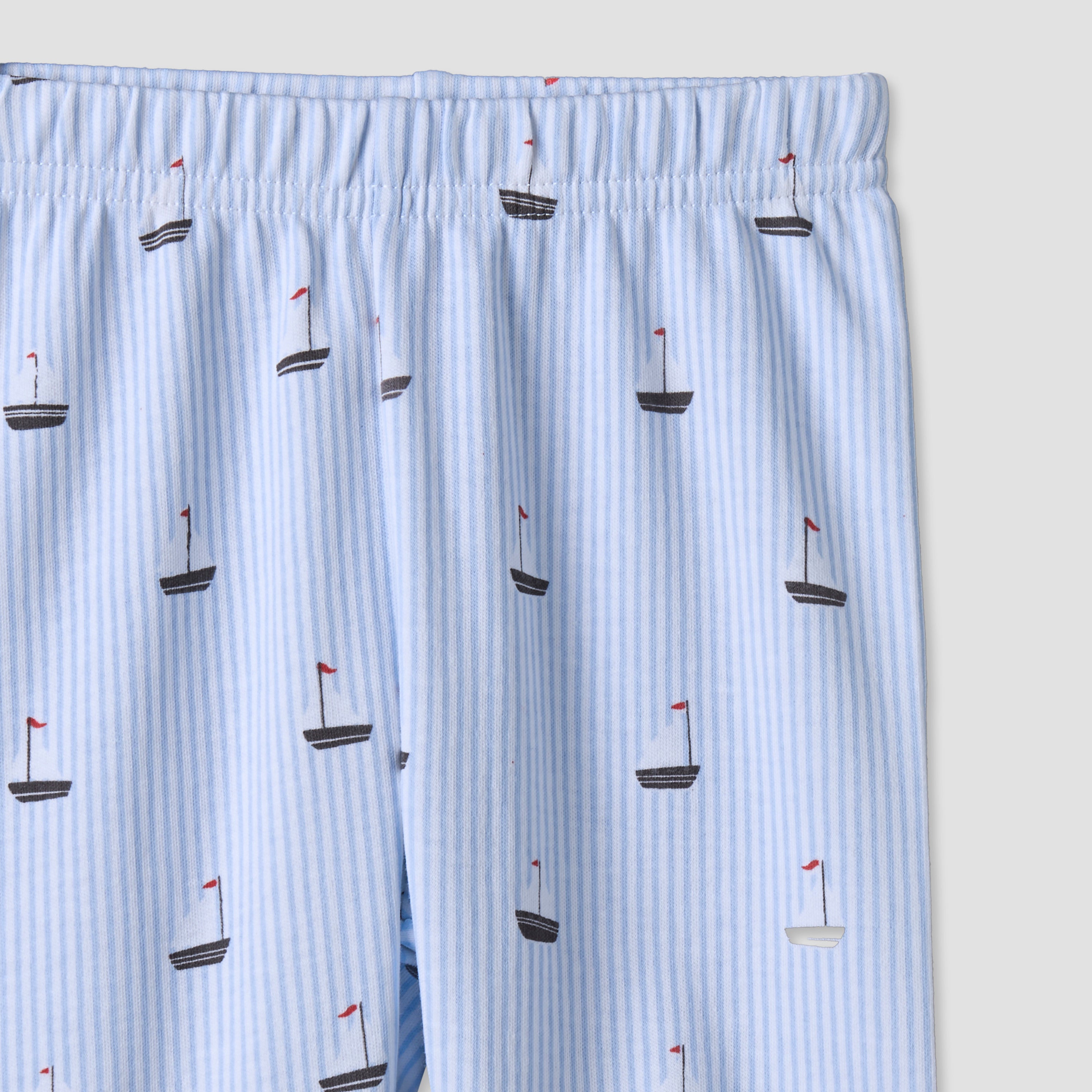 Juniors Cotton Collared Long Sleeves Pyjama Set with Nautical Print