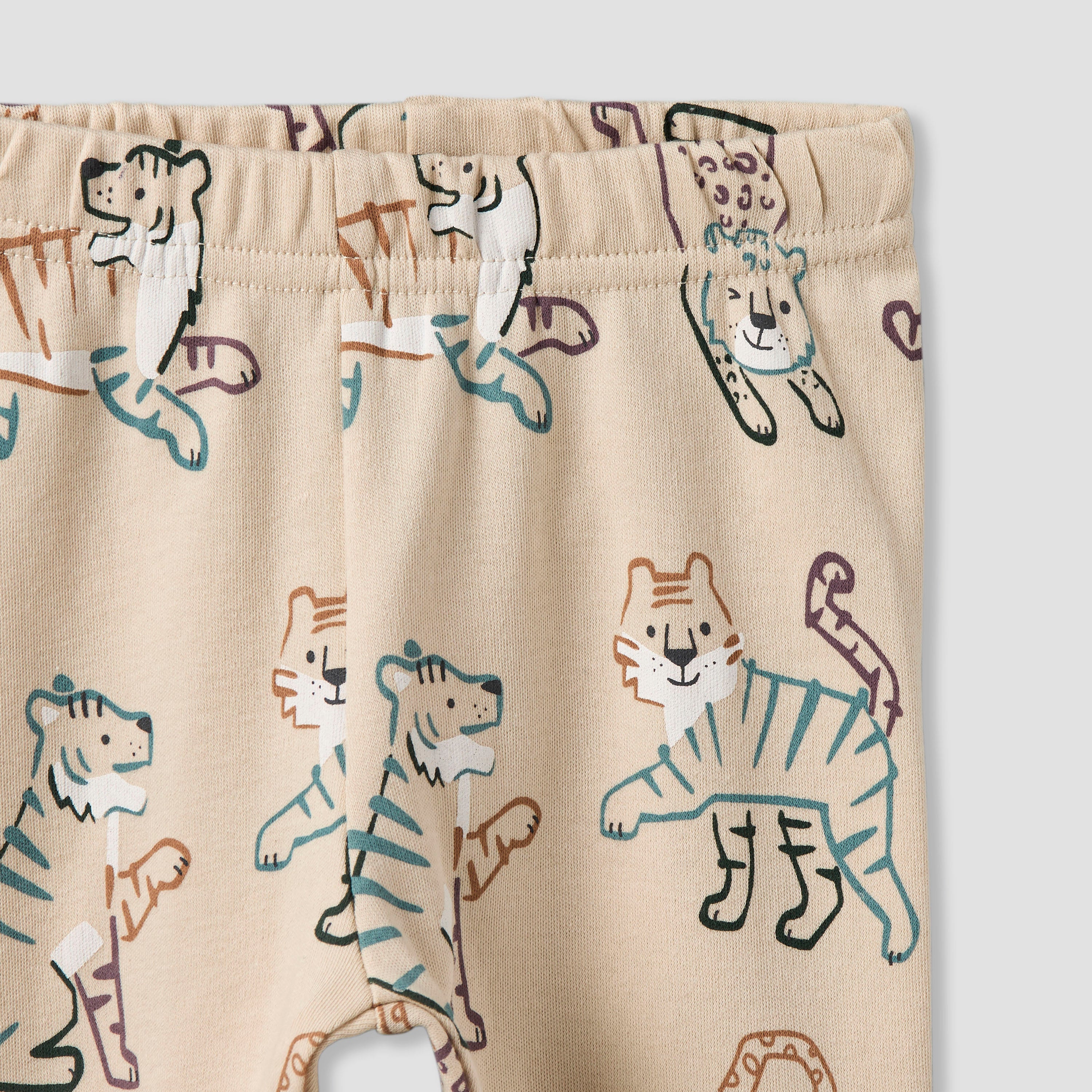 Juniors Cotton Long Sleeves Pyjama Set with Tiger Applique