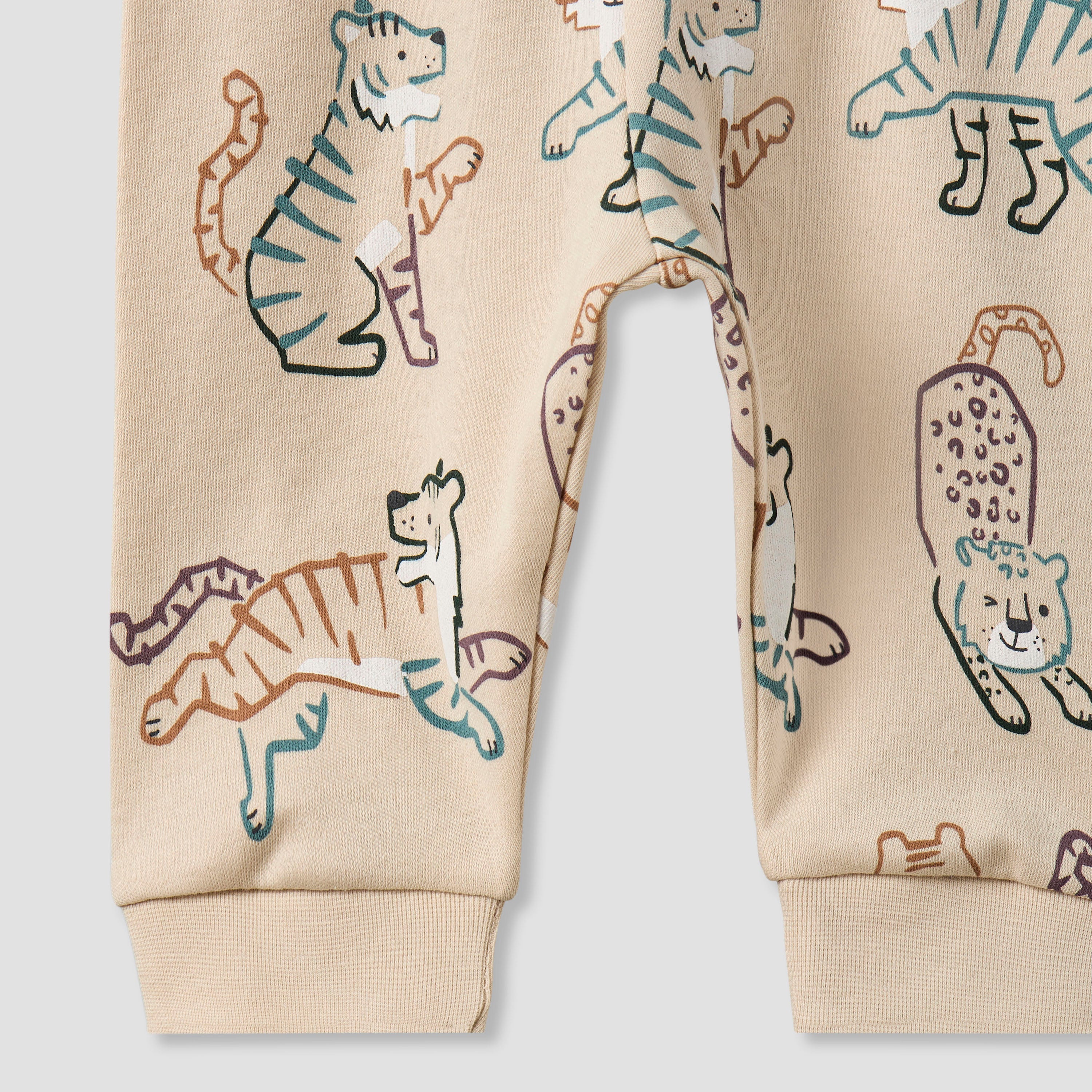 Juniors Cotton Long Sleeves Pyjama Set with Tiger Applique