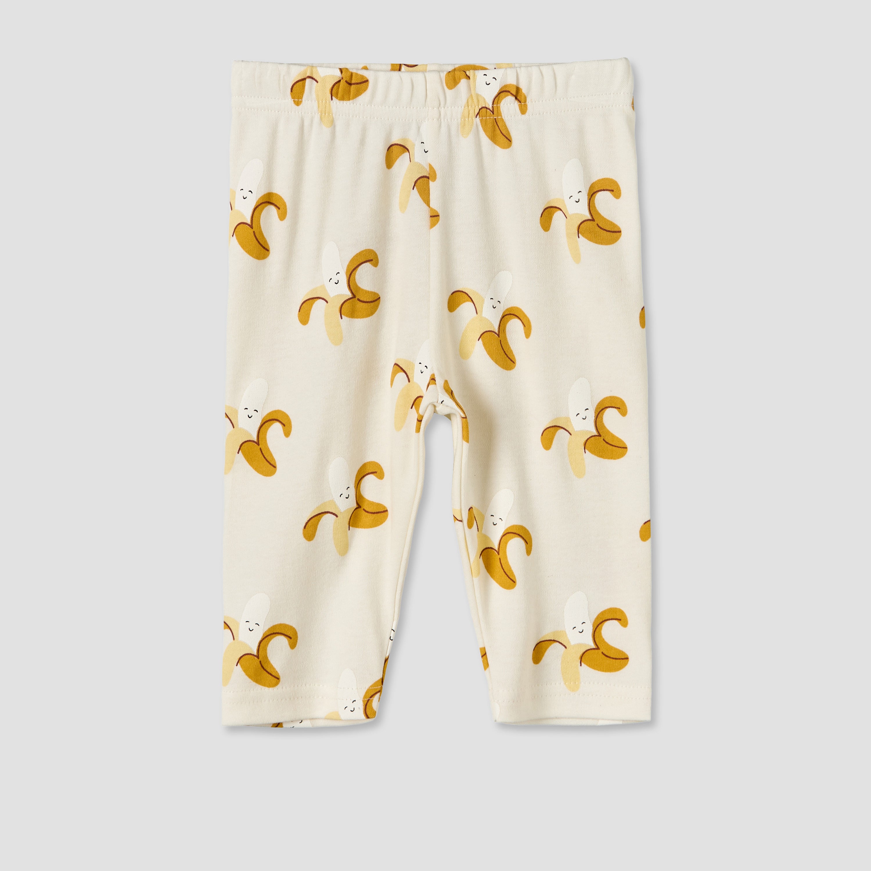 Juniors Cotton Round Neck Long Sleeves Pyjama Set with Banana Print