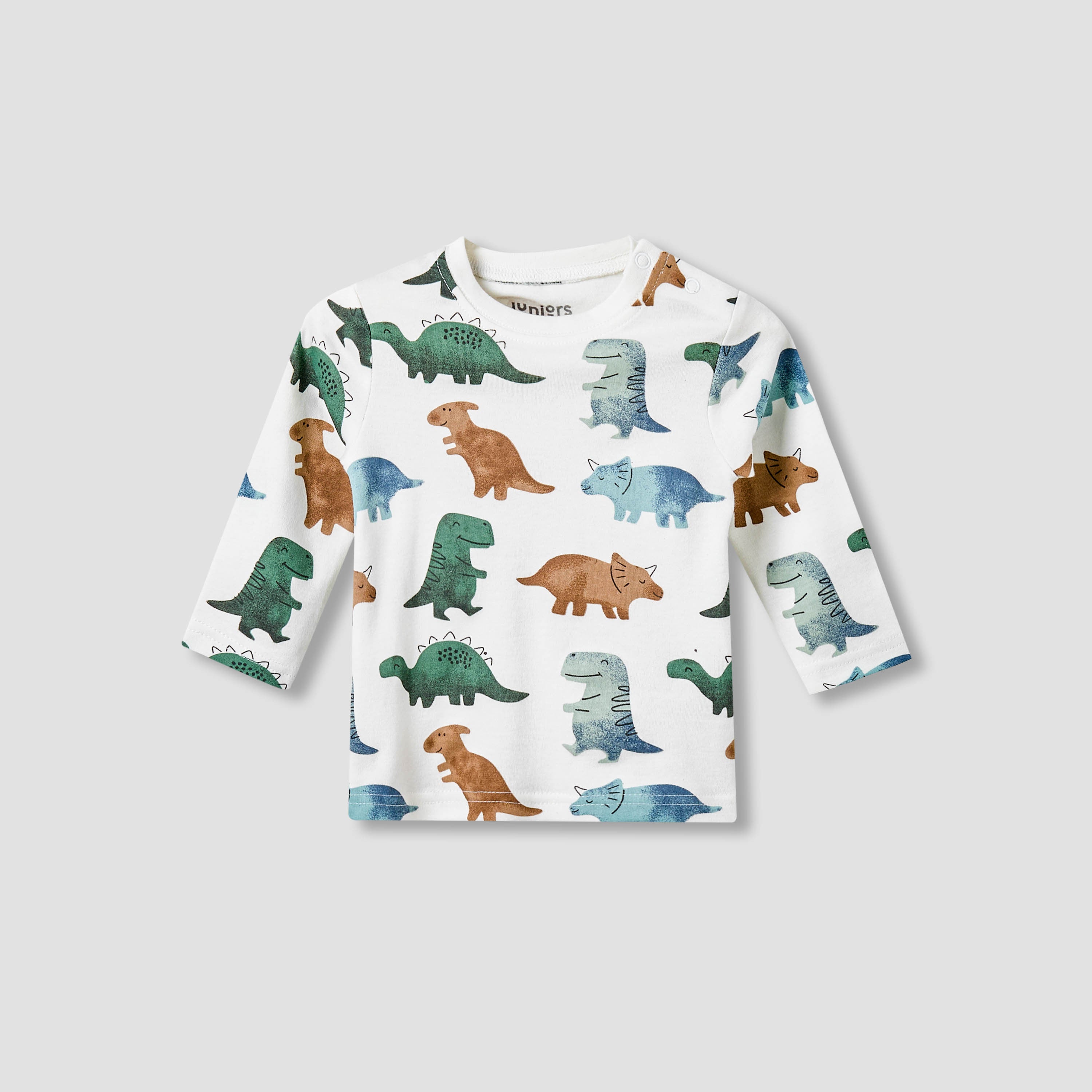 Juniors All-Over Dinosaur Print Long Sleeve T-shirt and Elasticated Pyjama Set