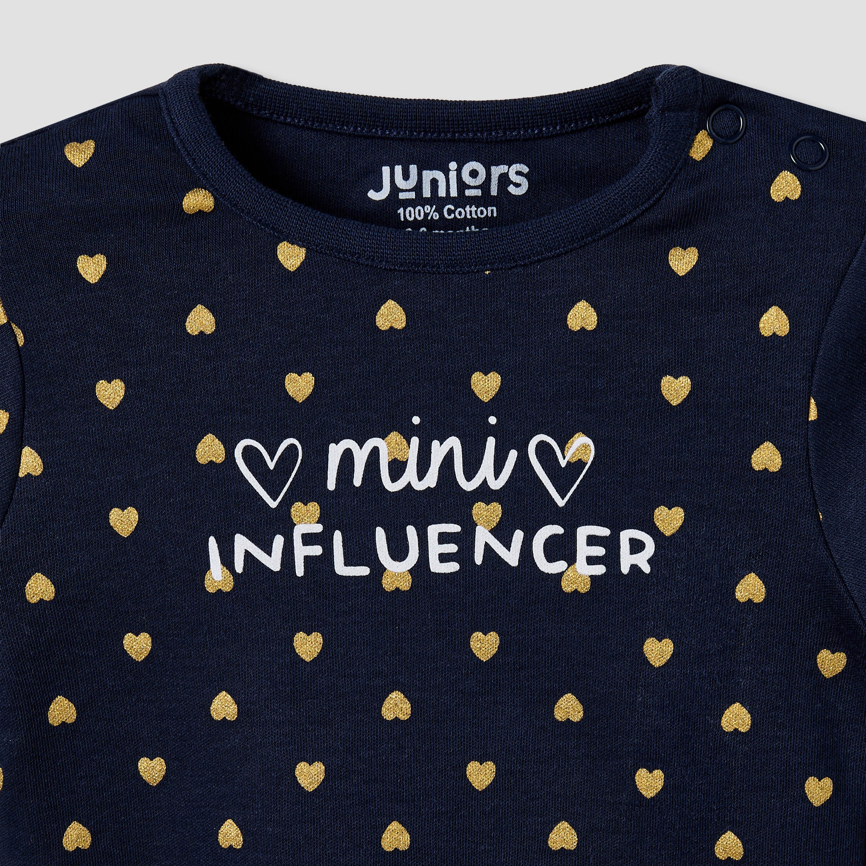 Juniors All-Over Heart Print T-shirt and Pyjama Set