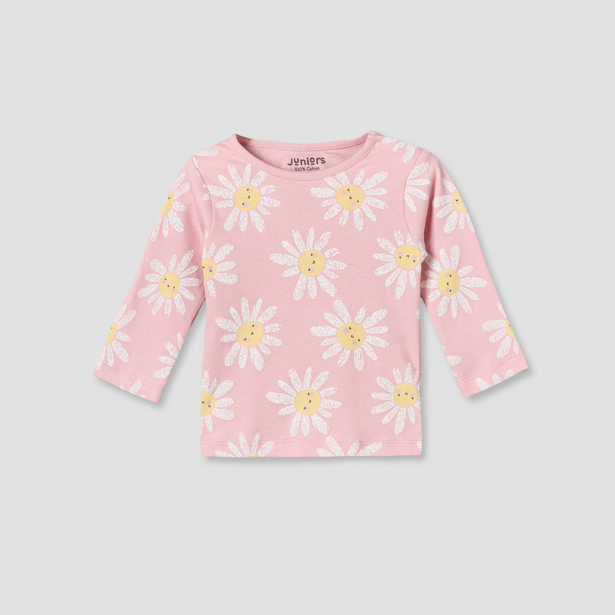Pack of 4 Juniors Cotton Crew Neck Long Sleeves Pyjama Set with Floral Print