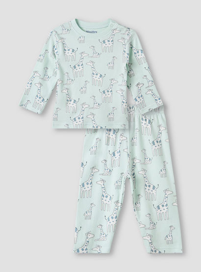 Juniors Giraffe Print T-shirt and Pyjama Set-baby-girls-clothing-nightwear-pyjamasets-image-2