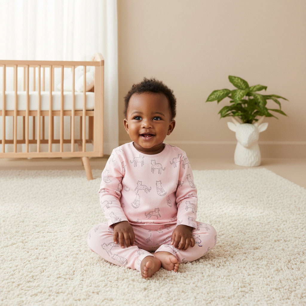 Juniors Pyjama Set with Bear Print - Cotton - Long Sleeves - Crew Neck