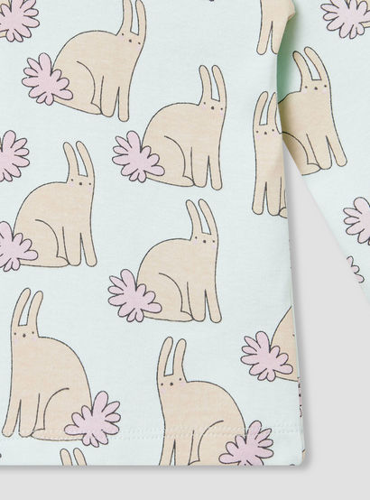 Juniors Bunny Print T-shirt and Pyjama Set-baby-girls-clothing-nightwear-pyjamasets-image-6