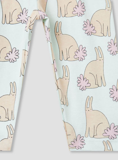 Juniors Bunny Print T-shirt and Pyjama Set-baby-girls-clothing-nightwear-pyjamasets-image-8