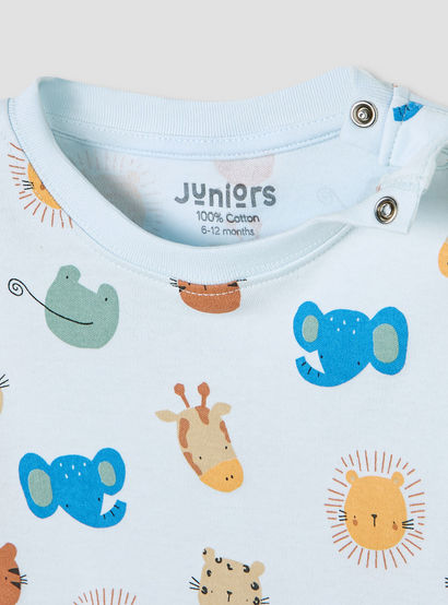 Juniors Bunny Print T-shirt and Pyjama Set-baby-girls-clothing-nightwear-pyjamasets-image-5