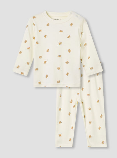 Juniors Pyjama Set with Bear Print - Cotton - Long Sleeves - Crew Neck-baby-boys-clothing-nightwear-pyjamasets-image-2