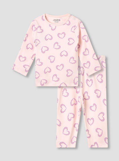 Juniors Animal Print T-shirt and Pyjama Set-baby-girls-clothing-nightwear-pyjamasets-image-1