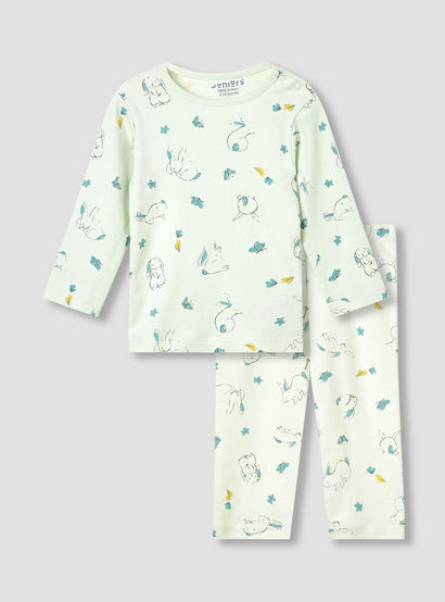 Juniors Pyjama Set with Bear Print - Cotton - Long Sleeves - Crew Neck-baby-boys-clothing-nightwear-pyjamasets-image-2