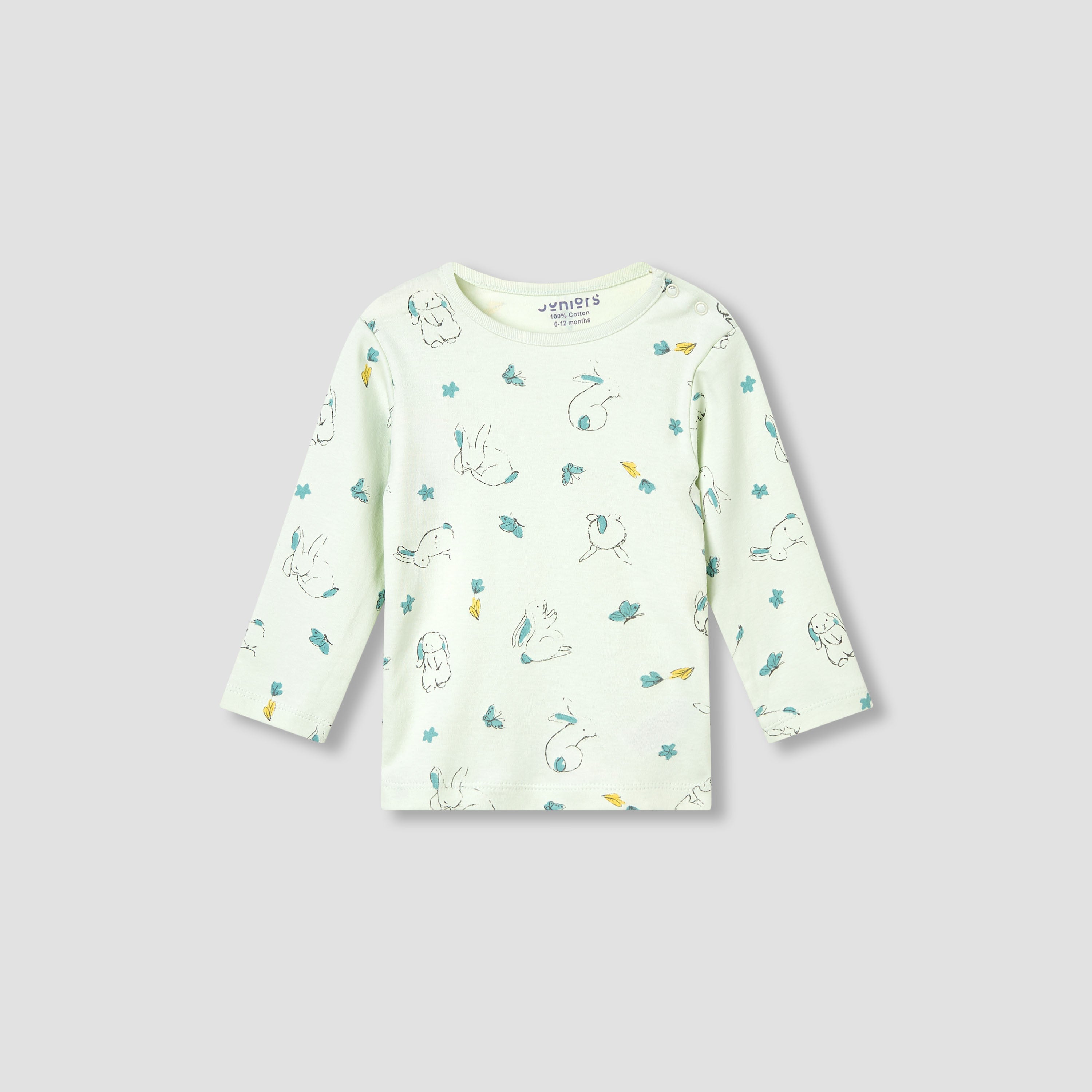 Juniors Pyjama Set with Bear Print - Cotton - Long Sleeves - Crew Neck