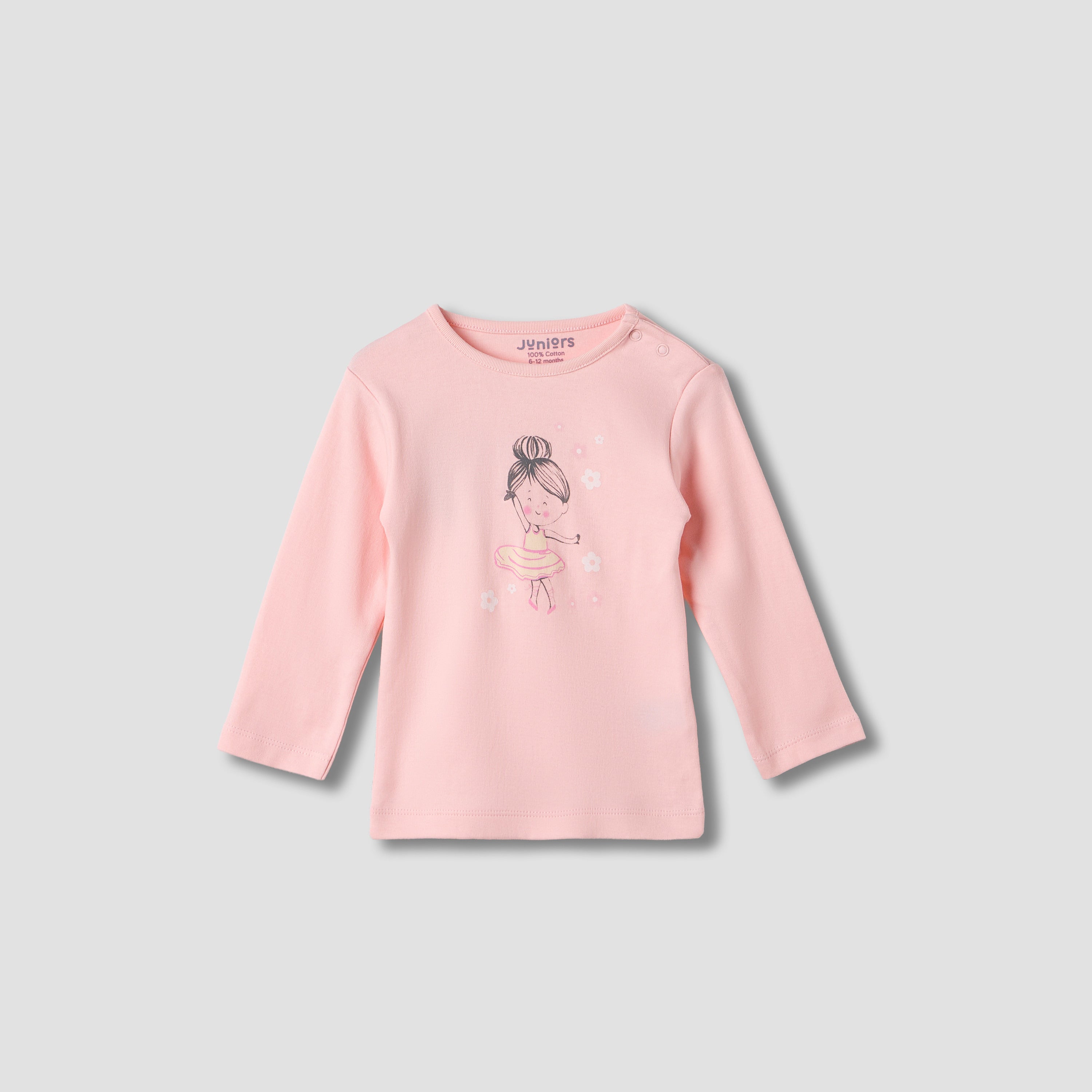Juniors Printed Long Sleeve T-shirt and Pyjama Set