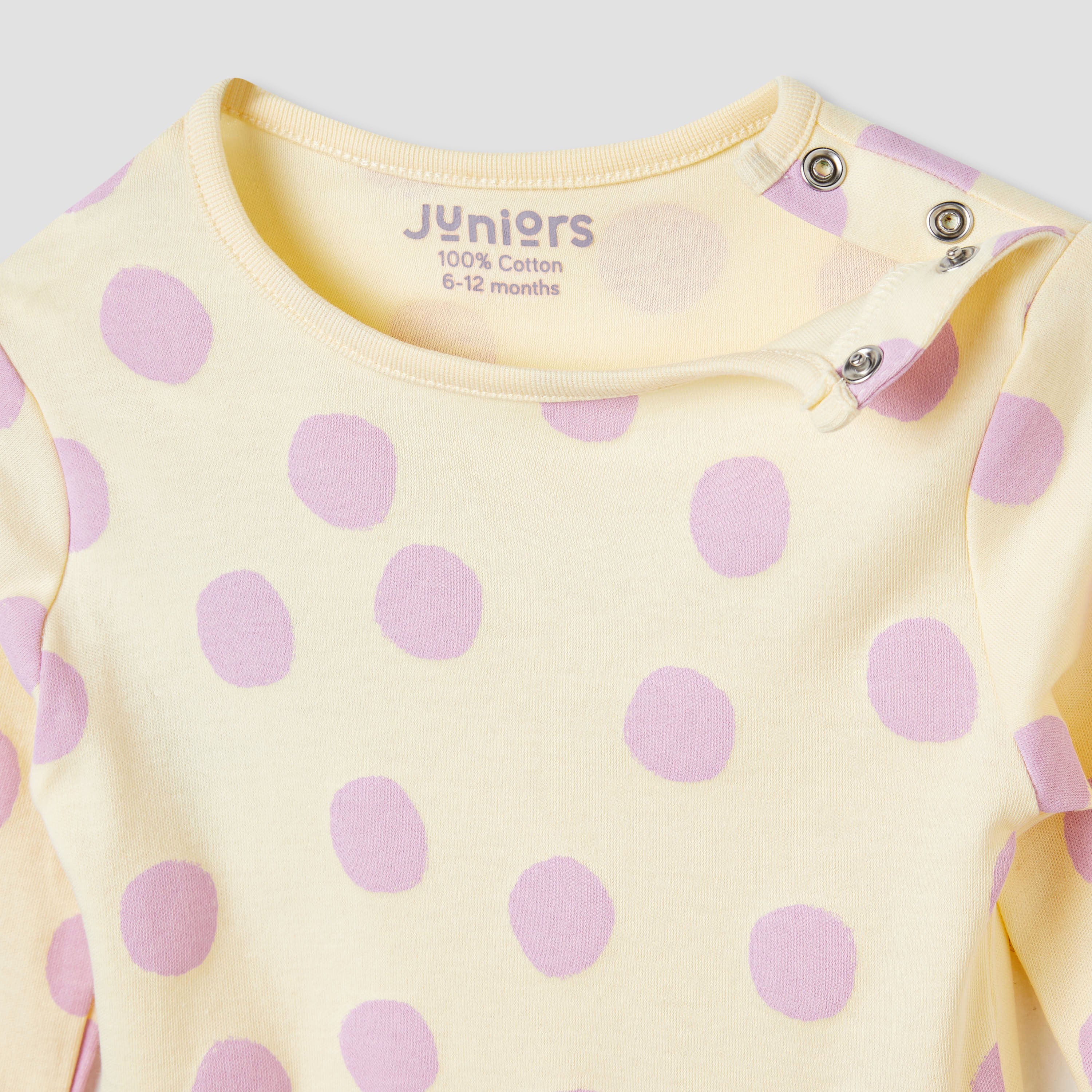 Juniors Polka Dot Print T-shirt and Pyjama Set