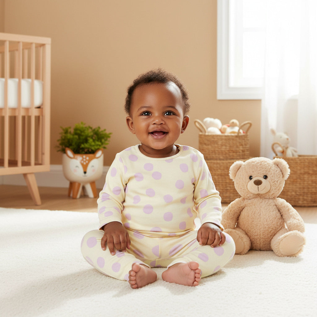 Juniors Polka Dot Print T-shirt and Pyjama Set