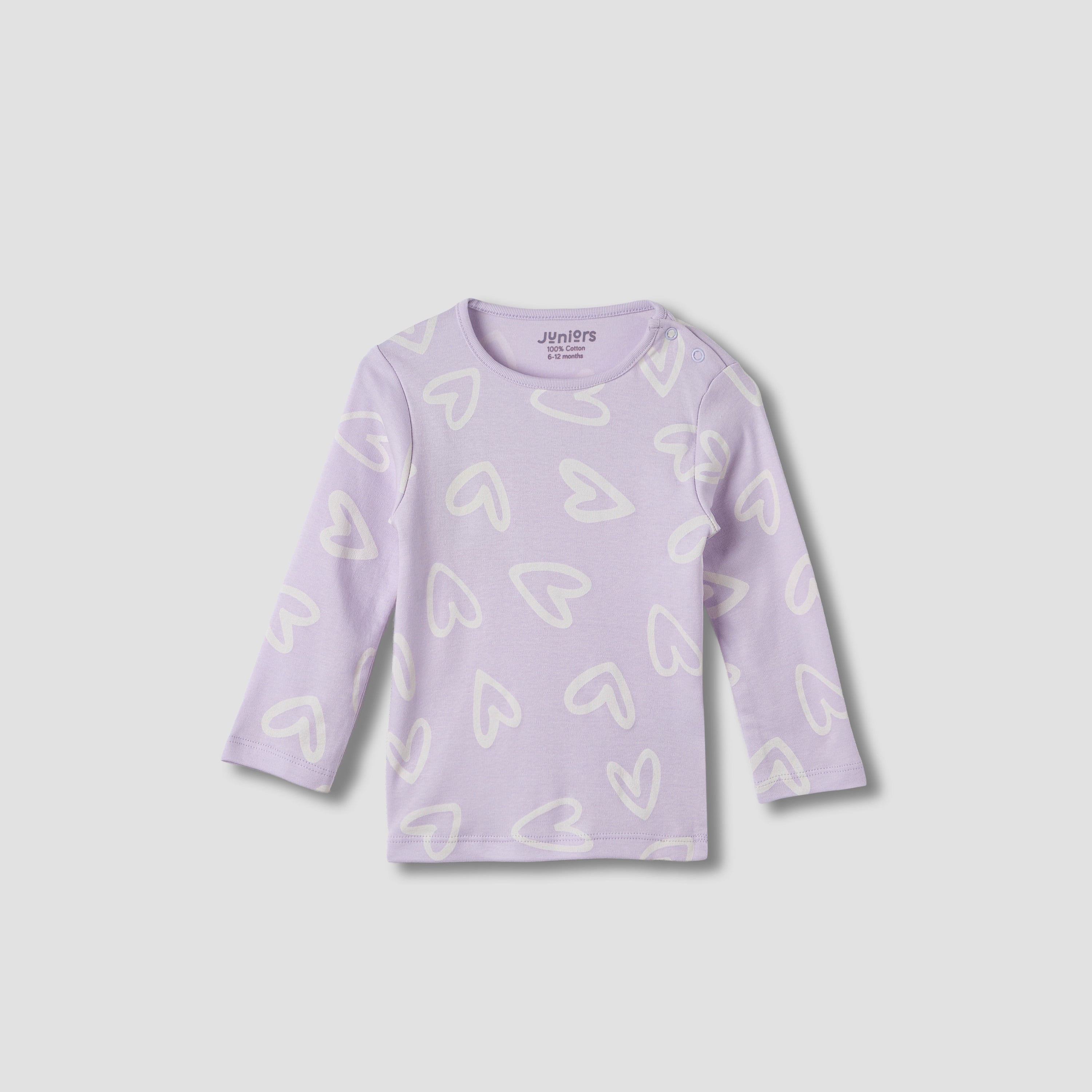 Juniors Heart Print T-shirt and Pyjama Set