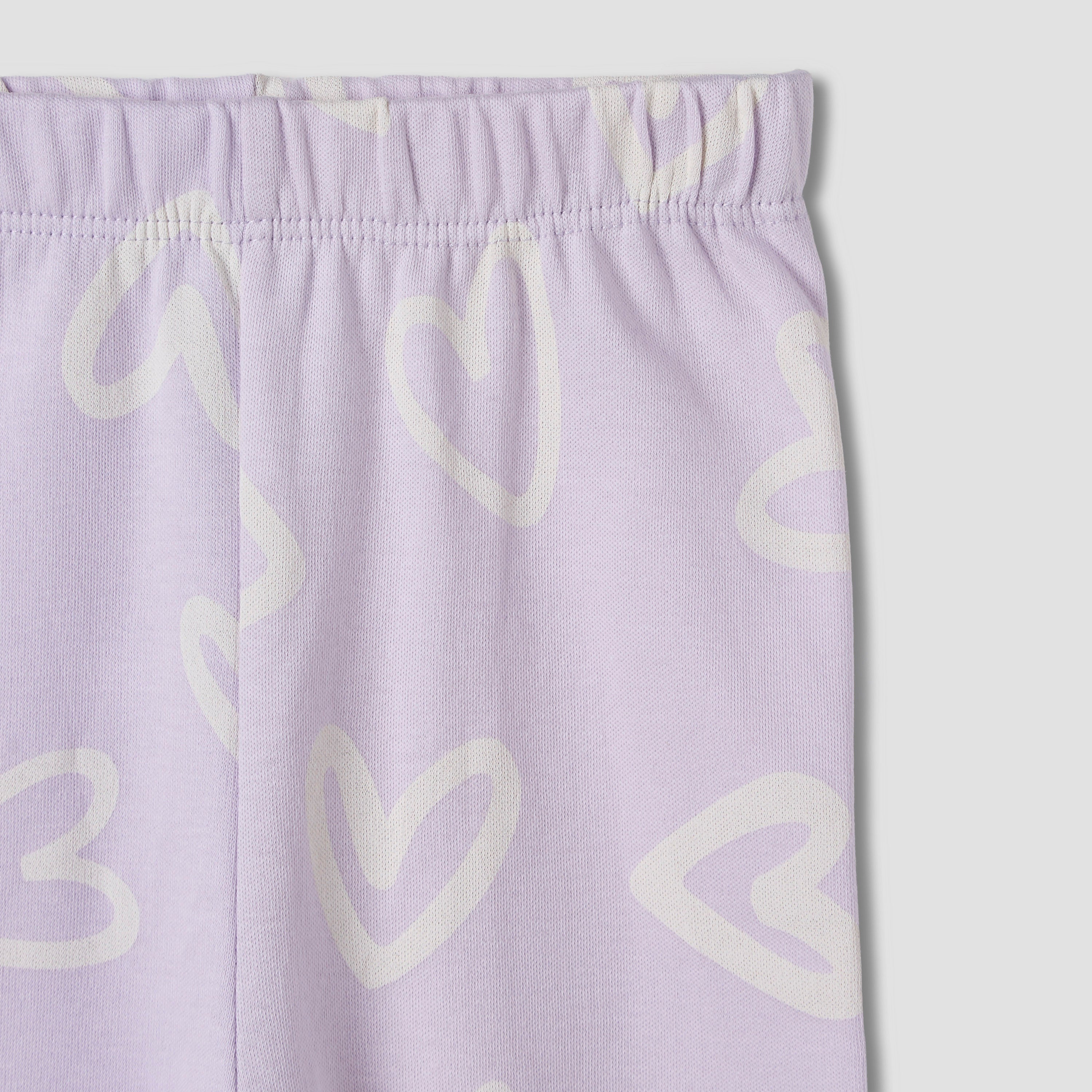 Juniors Heart Print T-shirt and Pyjama Set