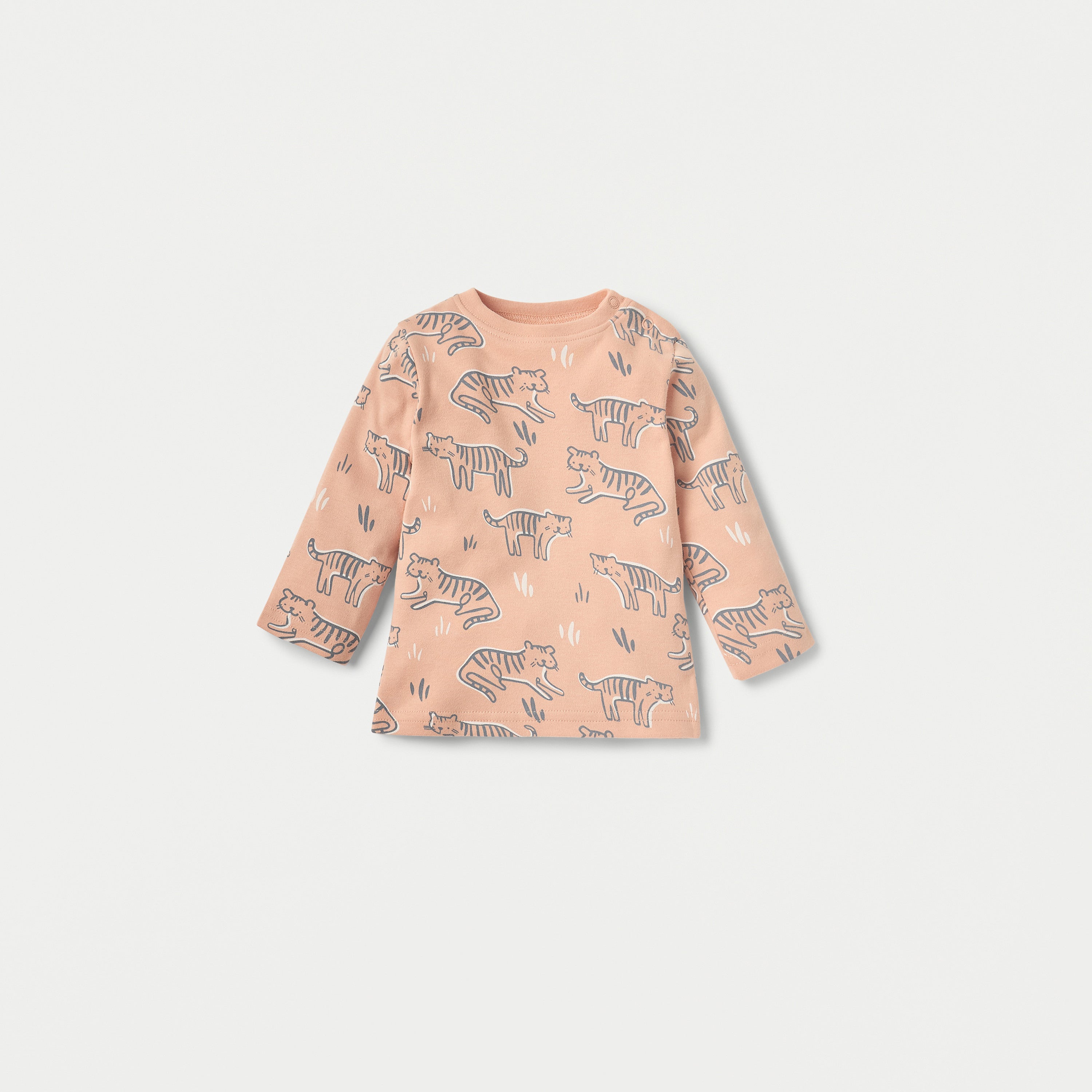 Juniors Tiger Print Long Sleeves T-shirt and Pyjama Set
