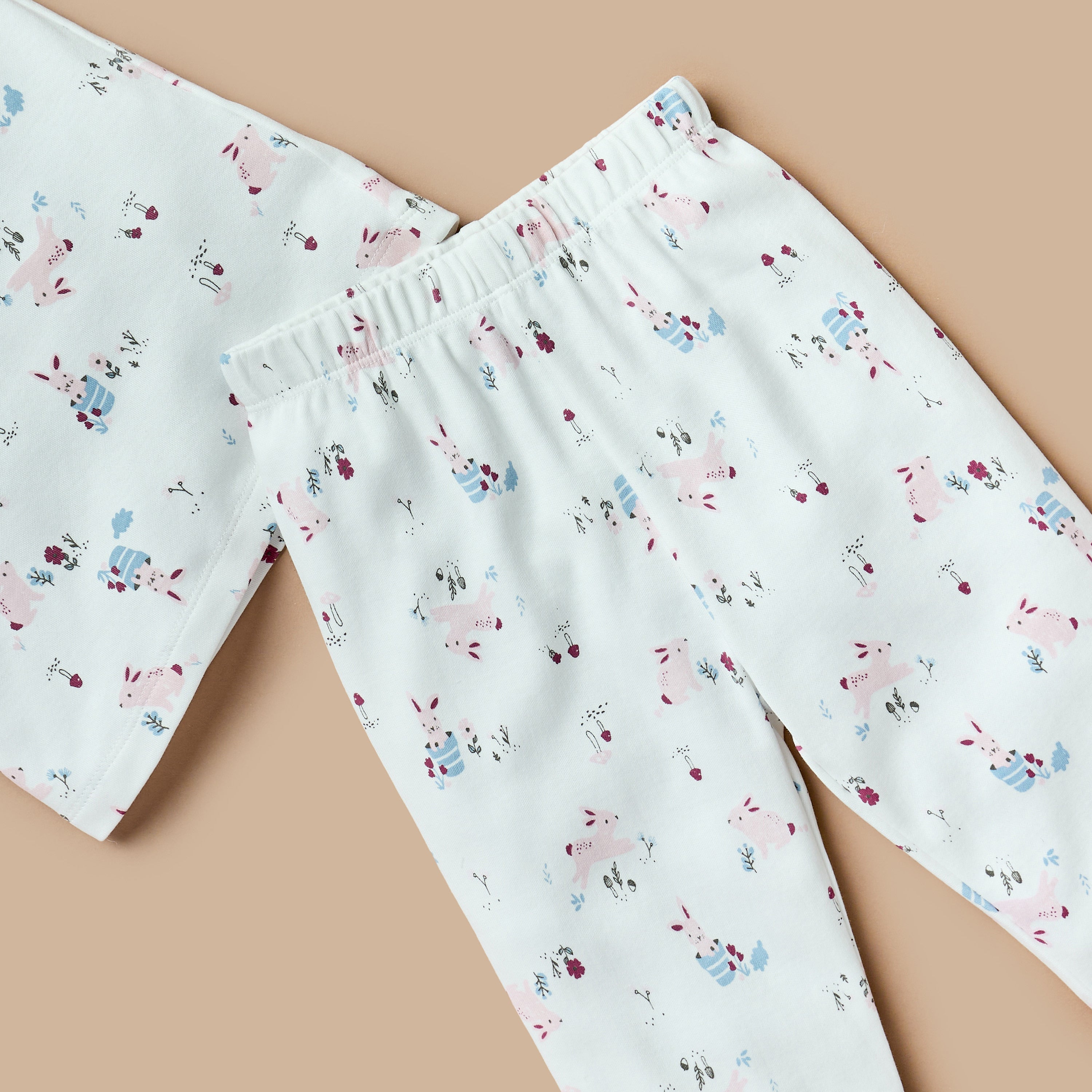 Juniors All-Over Bunny Print T-shirt and Pyjama Set