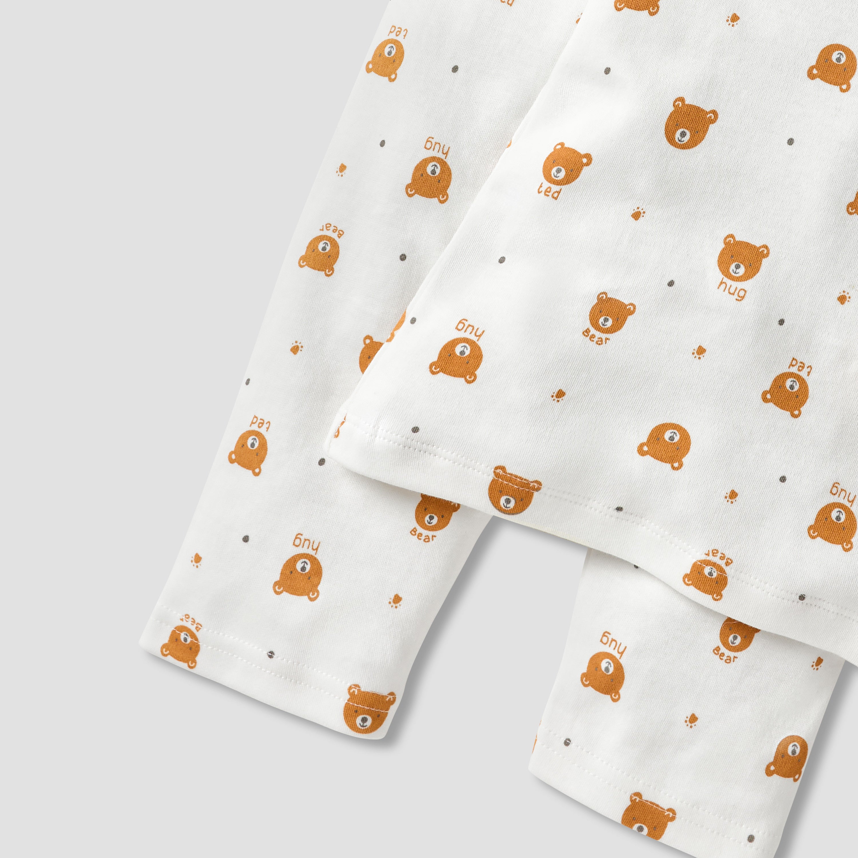 Juniors Bear Print Long Sleeves T-shirt and Pyjama Set