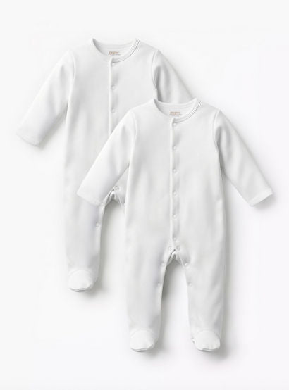Giggles Solid Sleepsuit with Long Sleeves - Set of 2-baby-boys-clothing-nightwear-sleepsuits-image-1