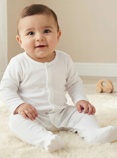 Giggles Solid Sleepsuit with Long Sleeves - Set of 2-baby-boys-clothing-nightwear-sleepsuits-image-2