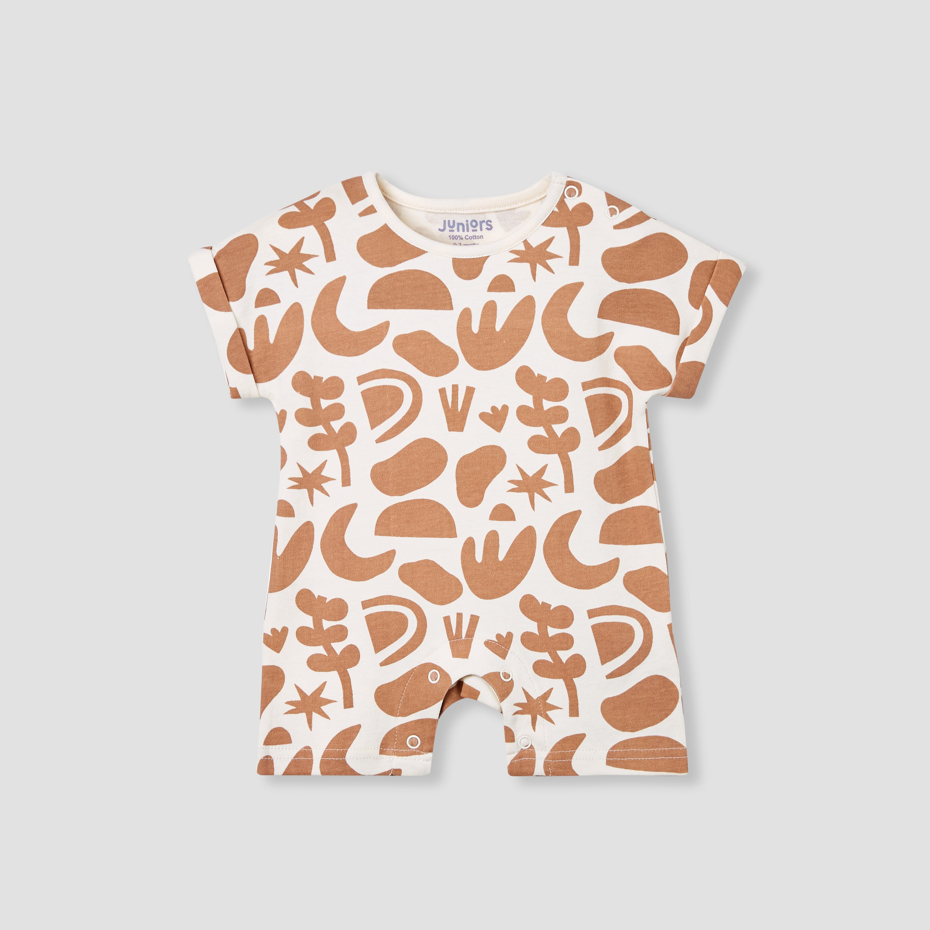 Juniors Printed Romper with Short Sleeves - Set of 3