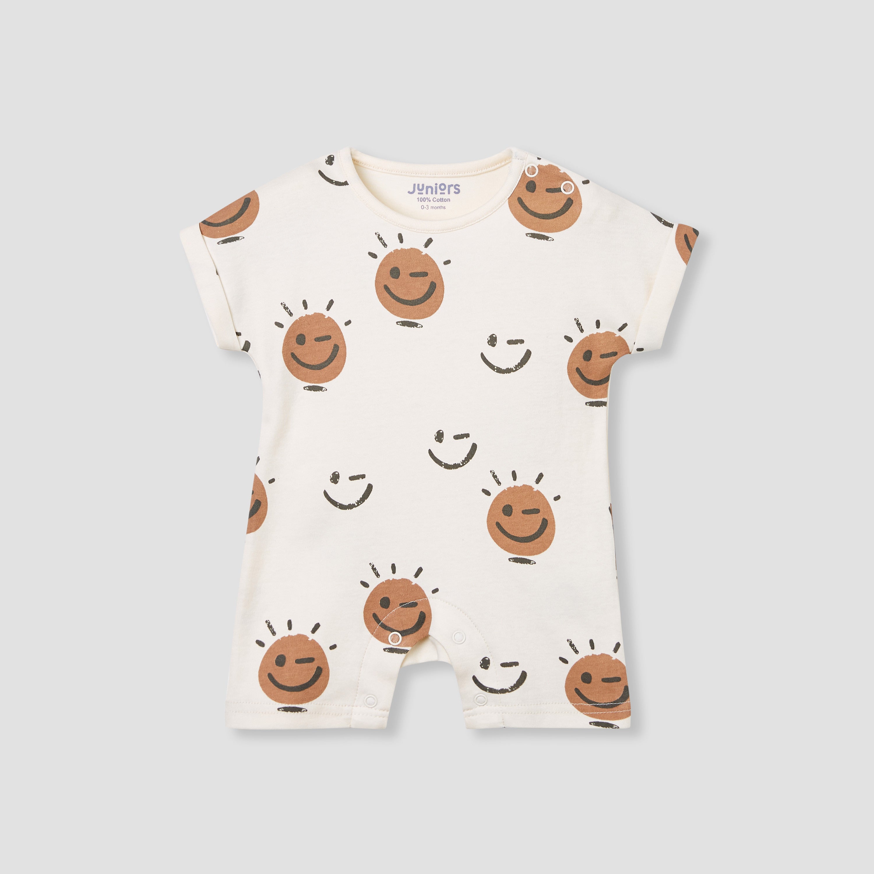Juniors Printed Romper with Short Sleeves - Set of 3