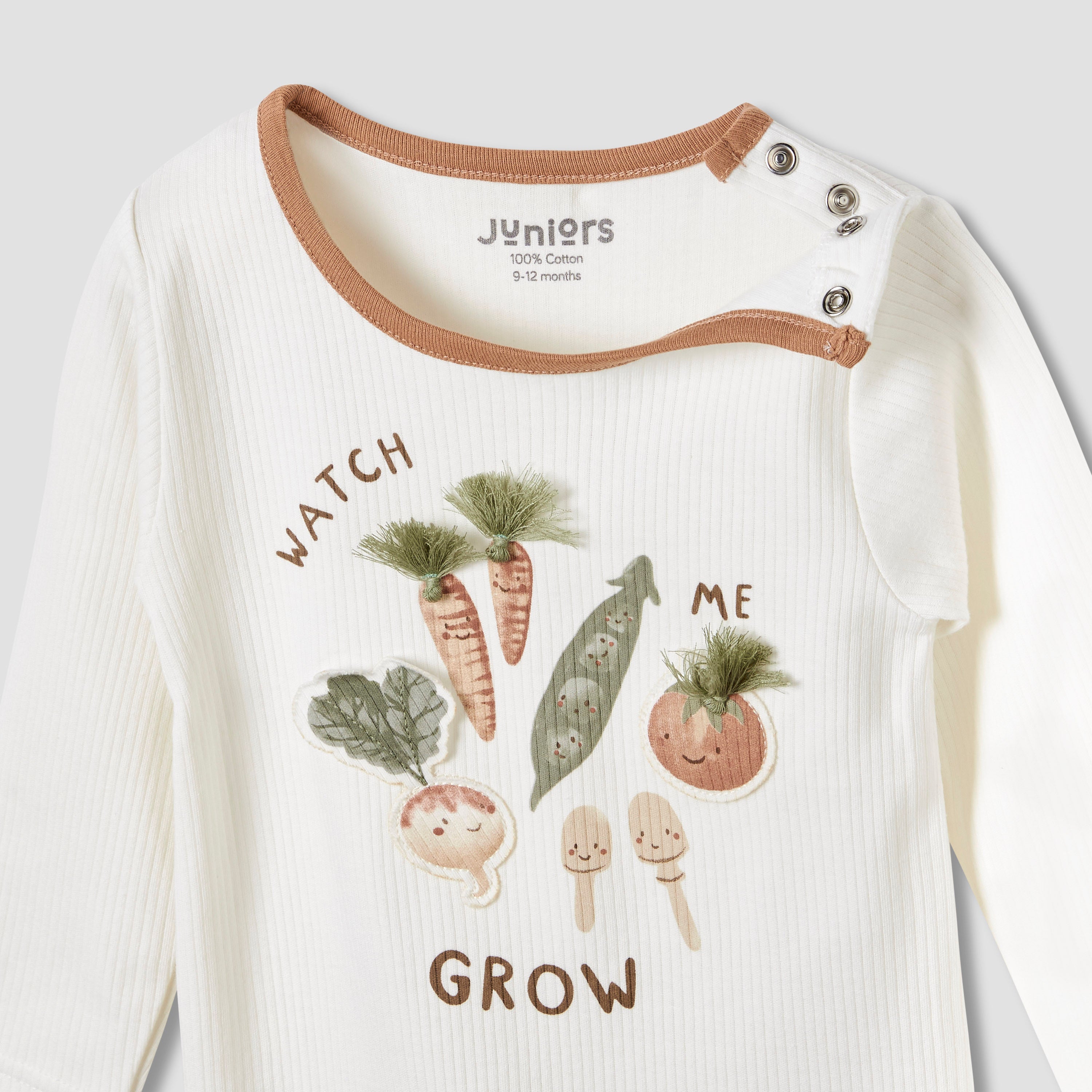 Juniors Round Neck Sleepsuit with Closed Feet - Cotton - Long Sleeves