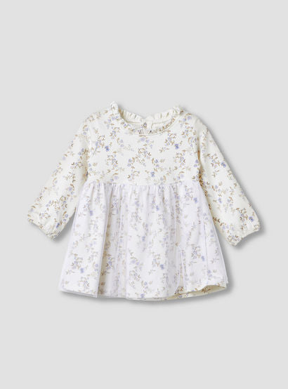 Juniors Girls Dress with Floral Print - Cotton - Long Sleeves - Round Neck-baby-girls-clothing-dressesandjumpsuits-image-1