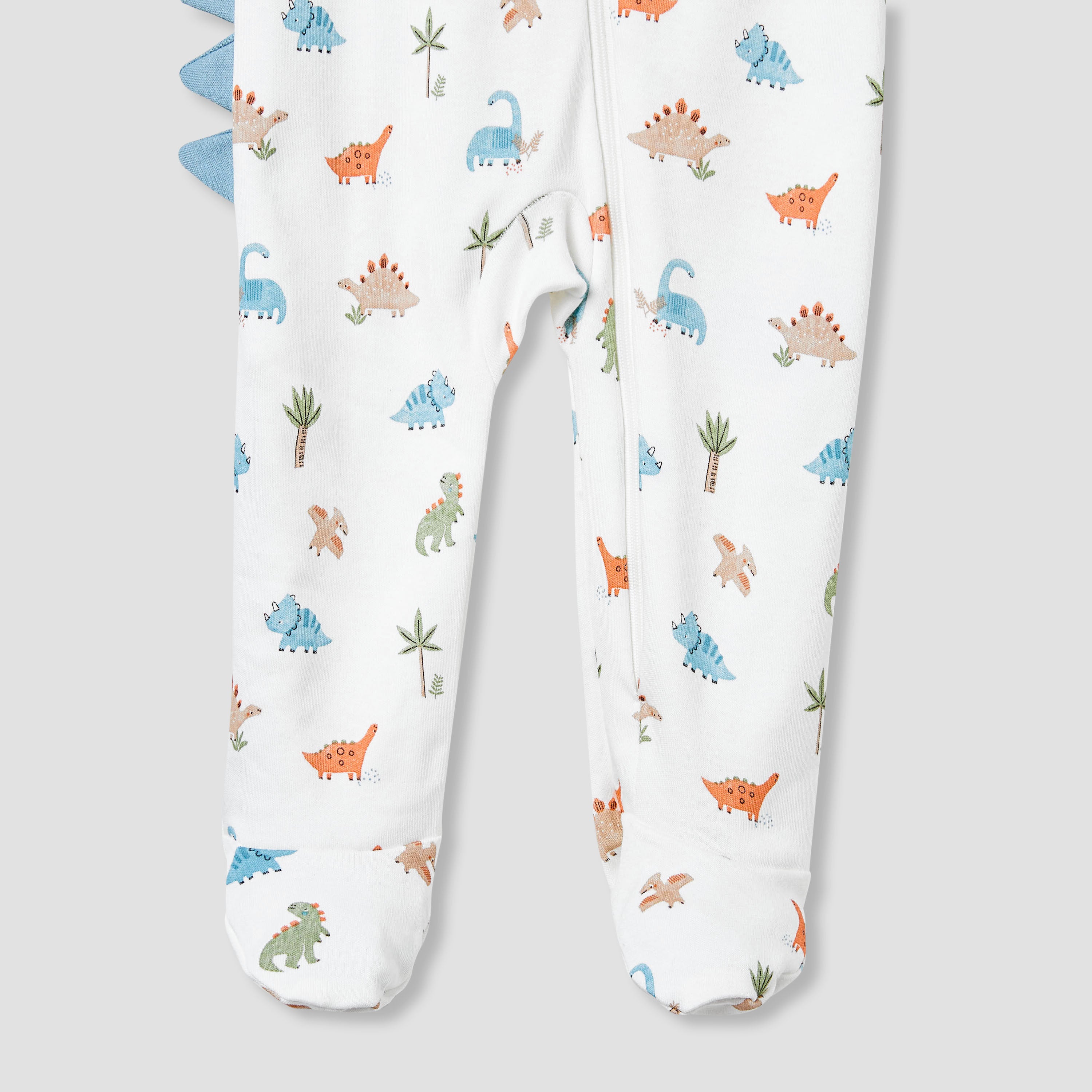 Juniors Dinosaur Print Sleepsuit with Long Sleeves