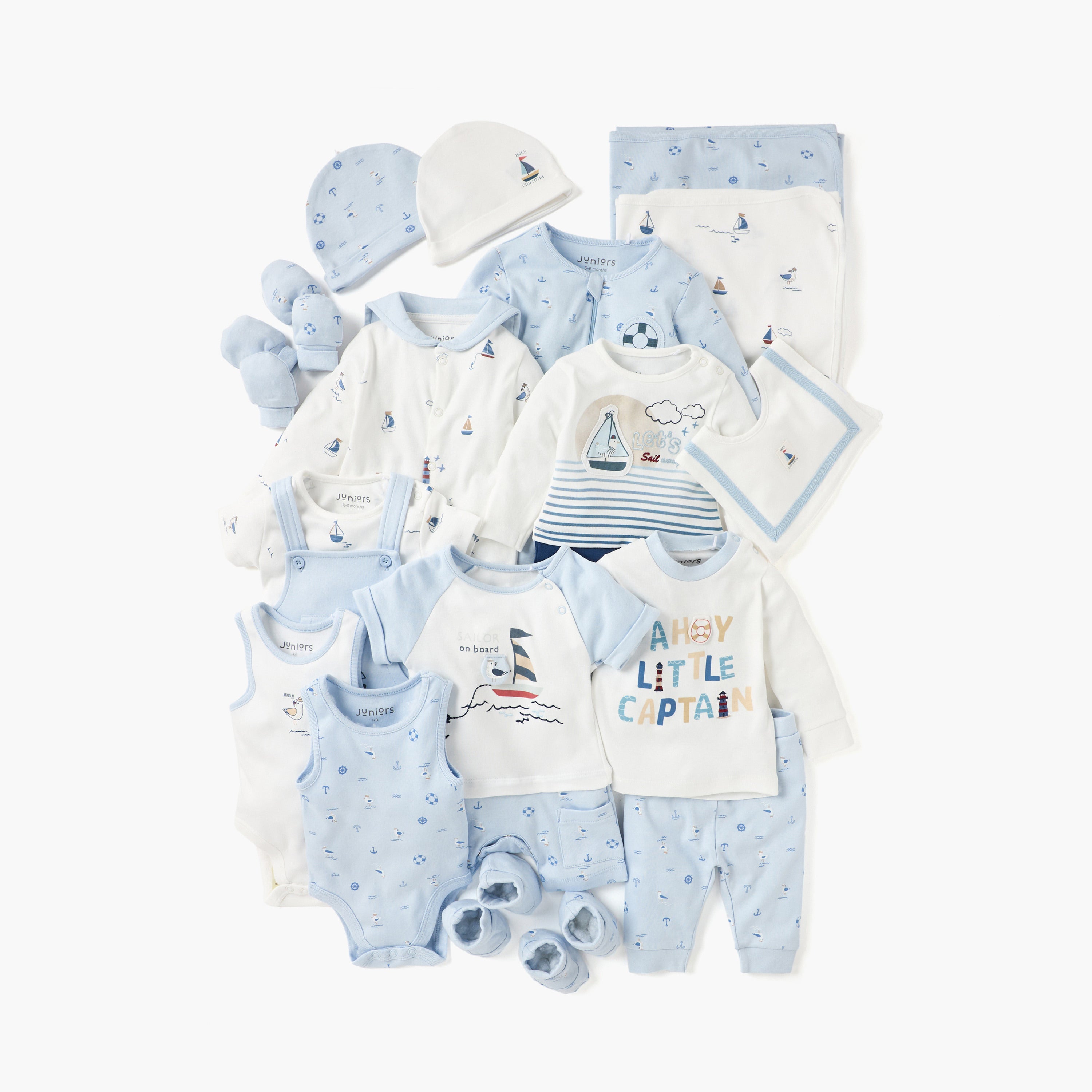 Juniors Nautica Print Closed Feet Sleepsuit with Button Closure