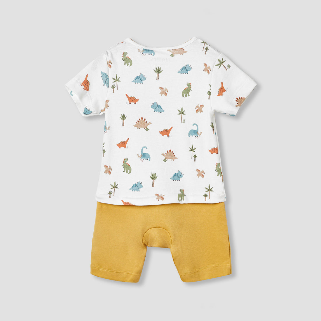 Juniors Dinosaur Print Romper with Short Sleeves