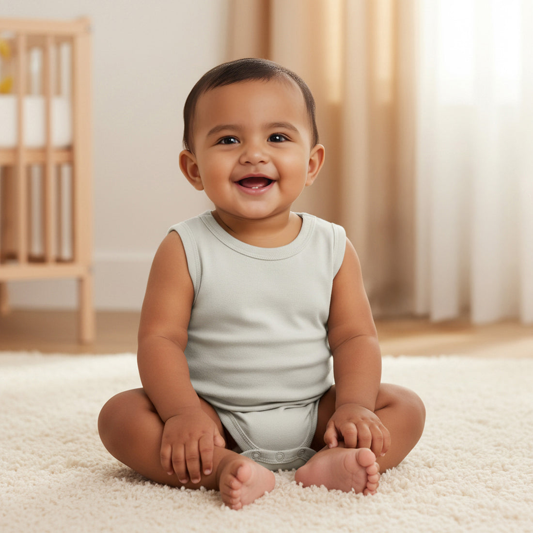 Juniors Sleeveless Bodysuit with Snap Button Closure