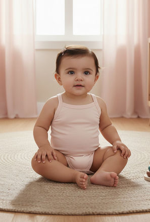 Juniors Sleeveless Bodysuit with Snap Button Closure
