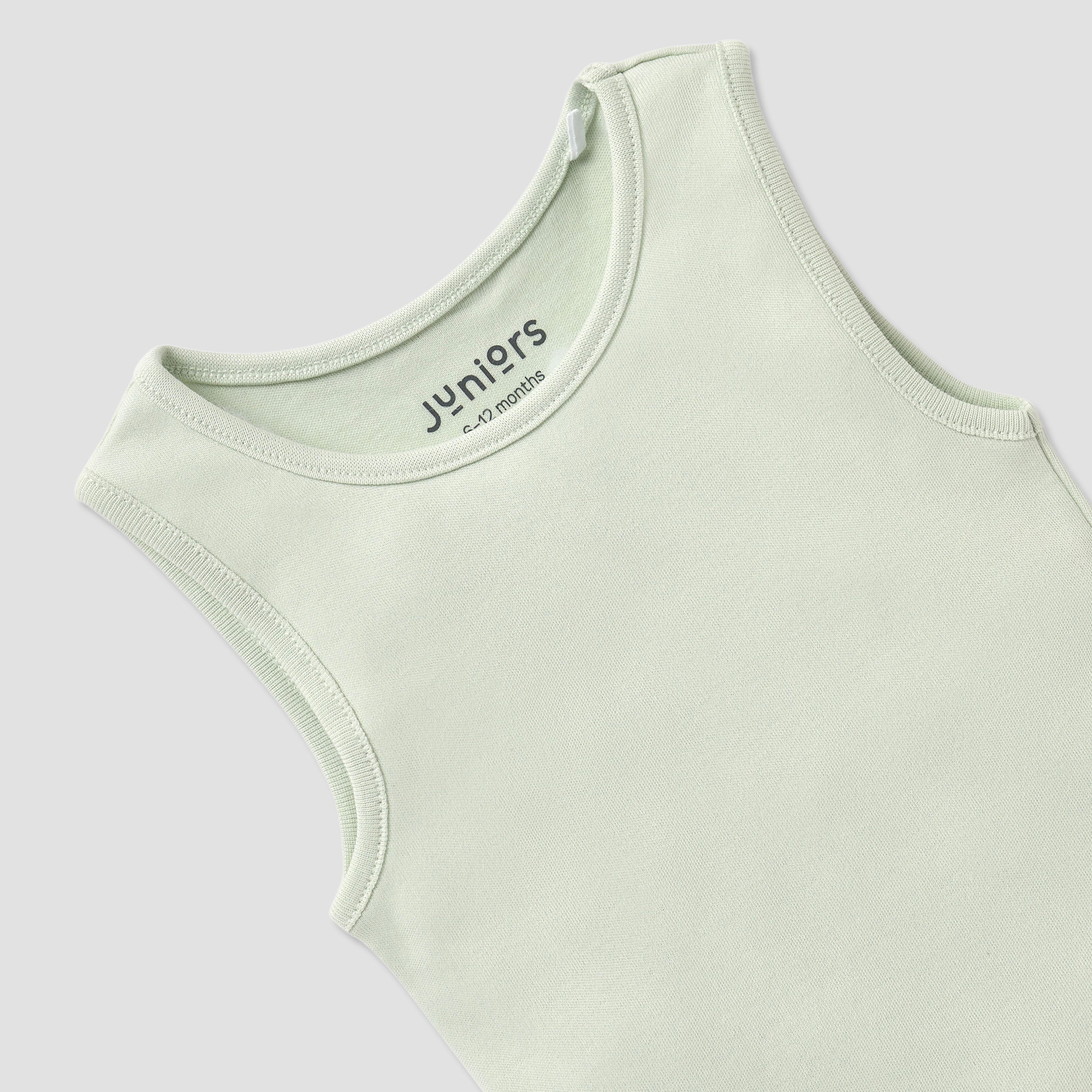 Juniors Solid Sleeveless Bodysuit with Snap Button Closure