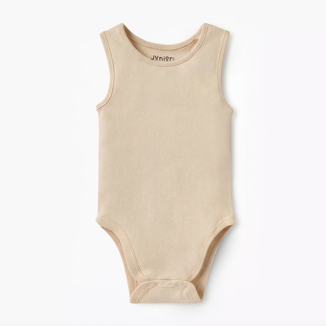 Juniors Solid Sleeveless Bodysuit with Snap Button Closure - Peach / 12-18 mths