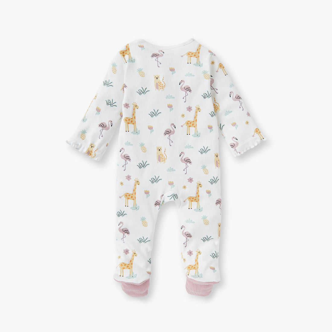 Juniors Printed Sleepsuit with Long Sleeves and Zip Closure