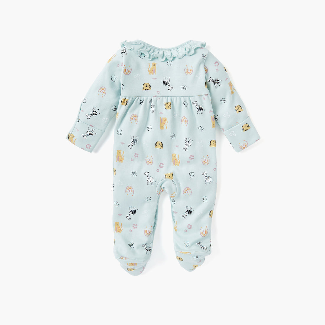 Juniors Printed Sleepsuit with Long Sleeves and Zip Closure