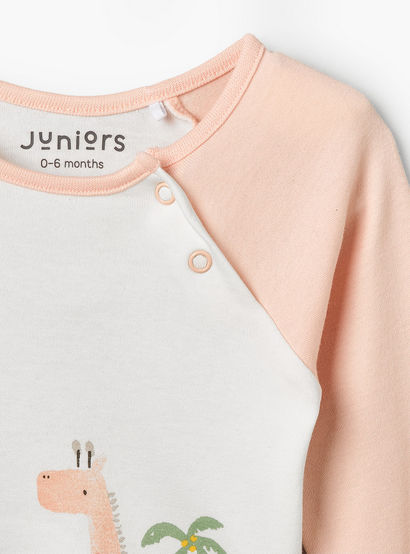 Juniors Cotton Crew Neck Long Sleeves Pyjama Set with Safari Print-baby-girls-clothing-nightwear-pyjamasets-image-6