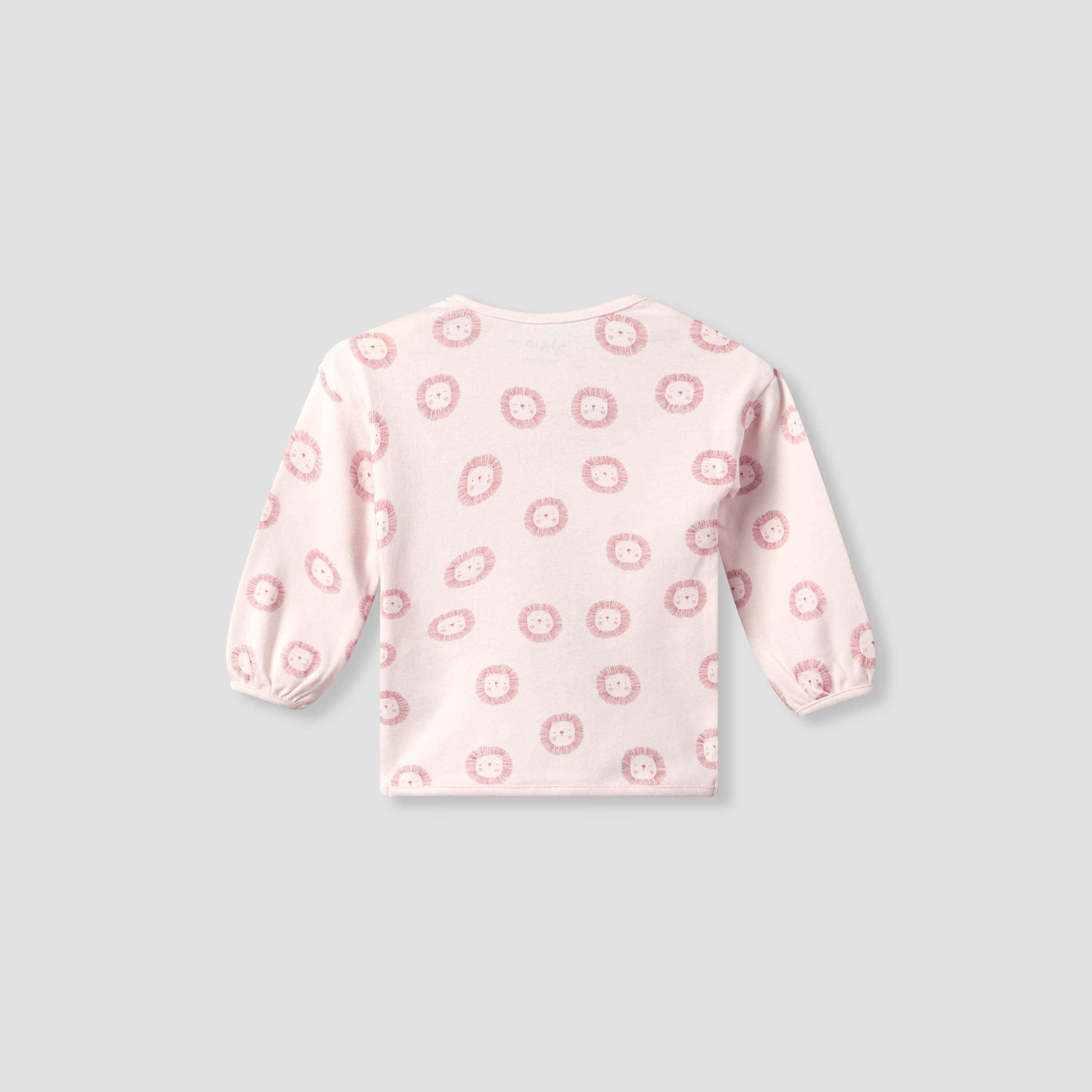 Juniors Cotton Crew Neck Long Sleeves Pyjama Set with Lion Print