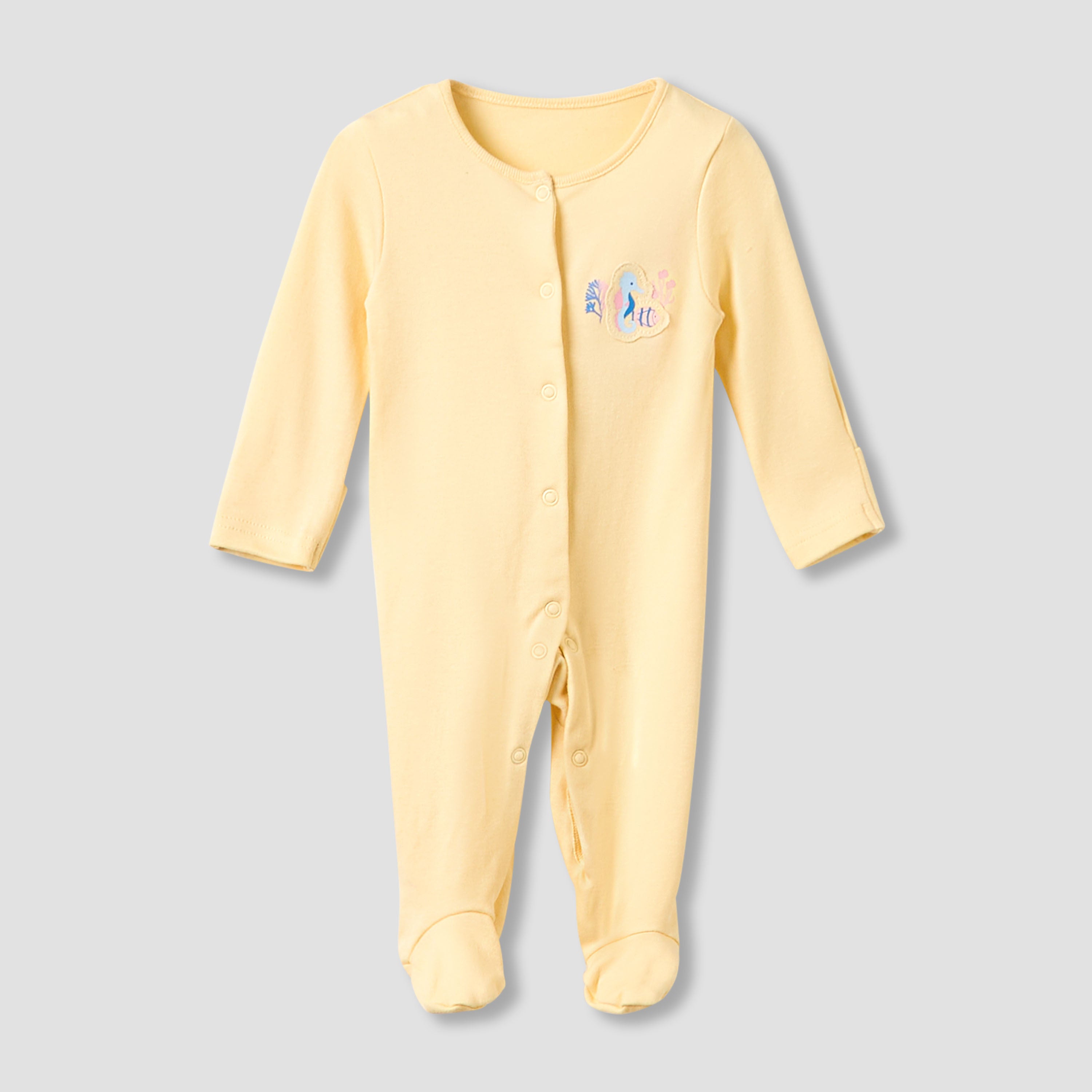 Juniors Crew Neck Sleepsuit with Print - Cotton - Long Sleeves - Set of 3