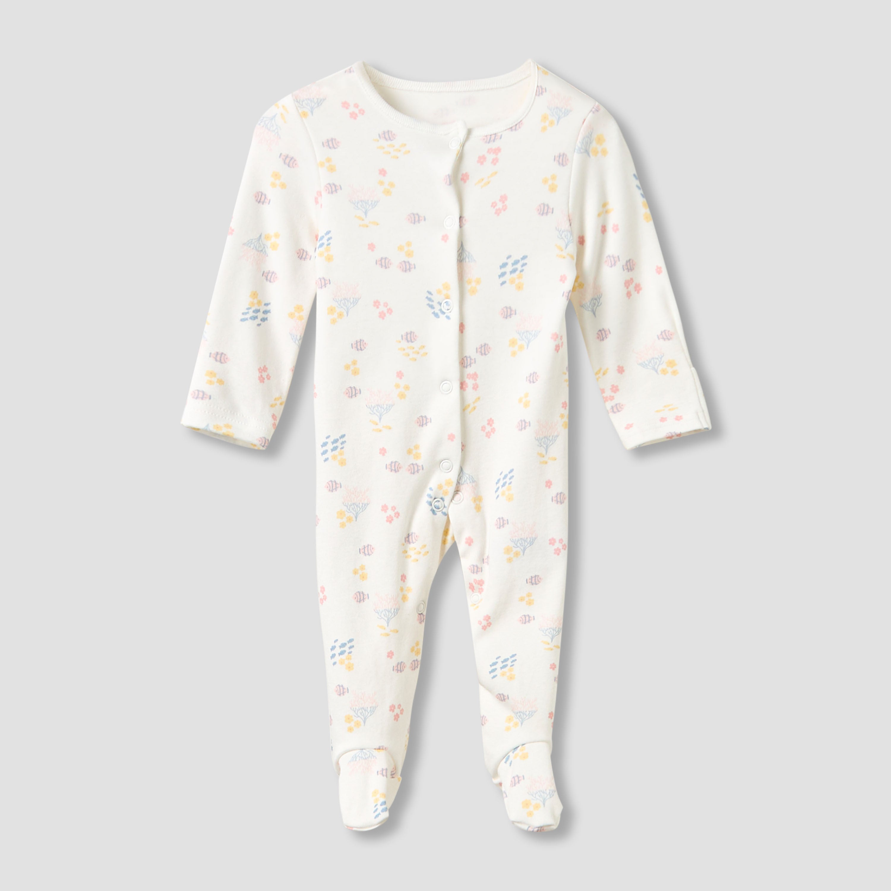 Juniors Crew Neck Sleepsuit with Print - Cotton - Long Sleeves - Set of 3