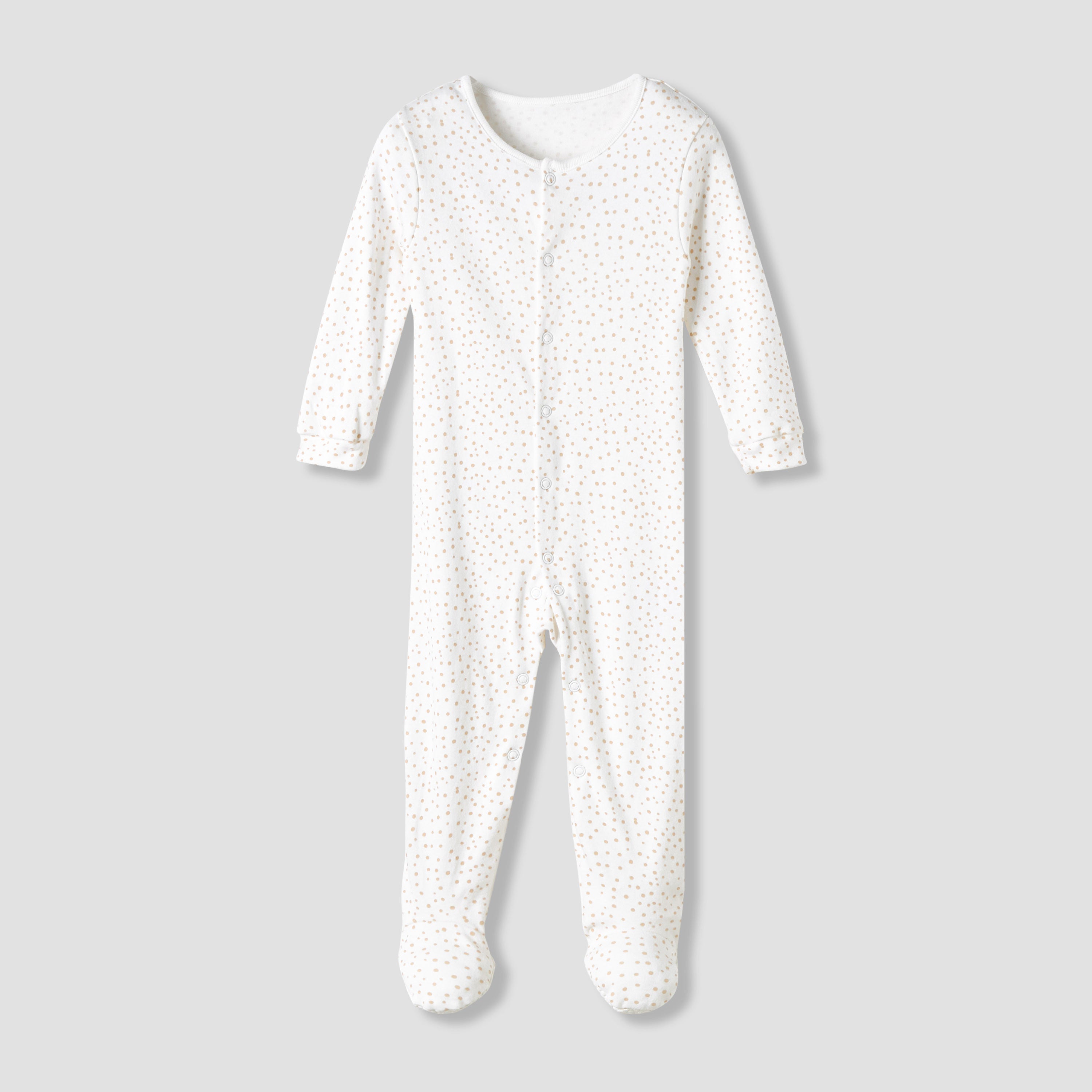 Juniors Round Neck Sleepsuit with Snap Button Closure - Cotton - Long Sleeves - Set of 3