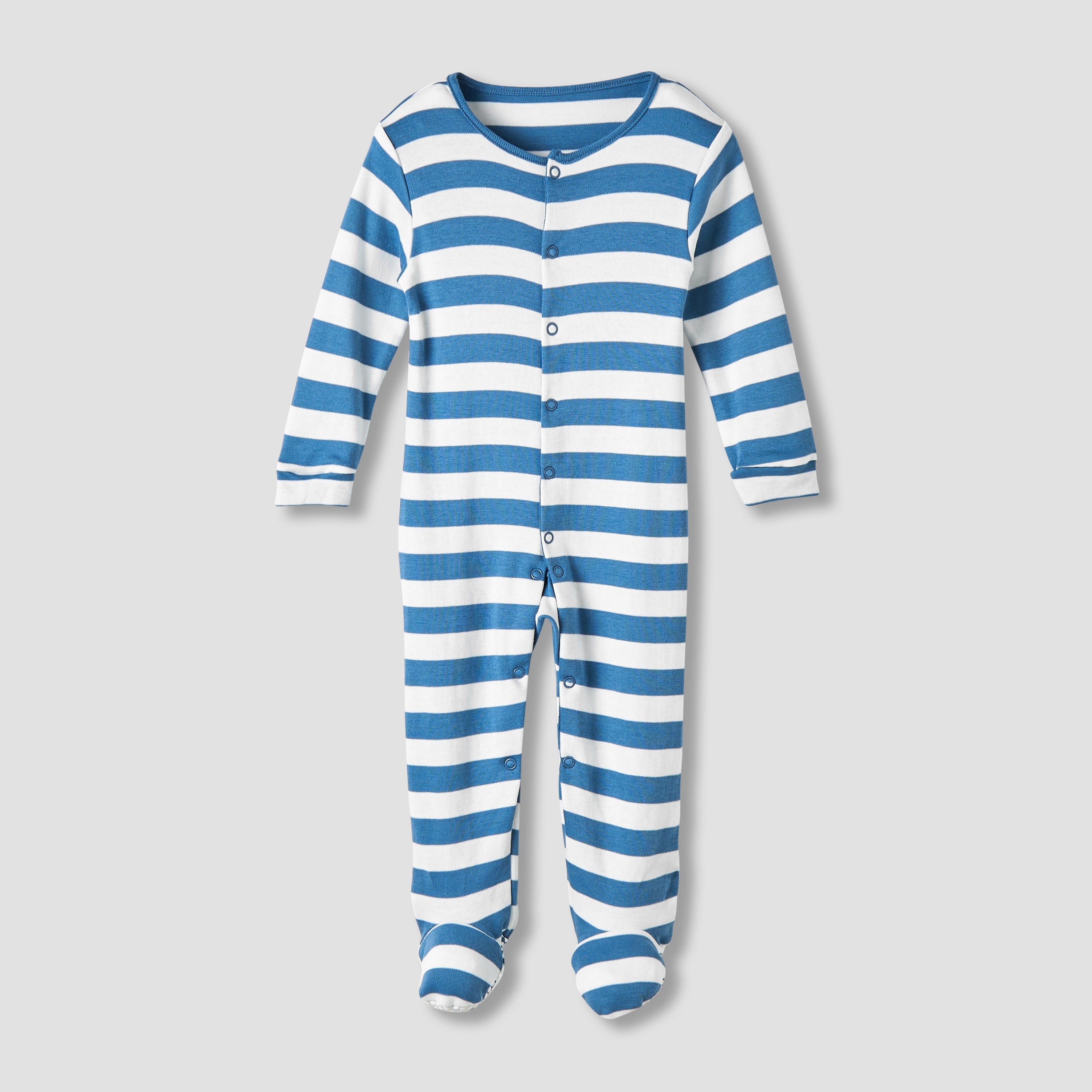 Juniors Round Neck Sleepsuit with Snap Button Closure - Cotton - Long Sleeves