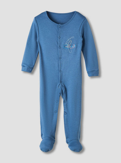 Juniors Round Neck Sleepsuit with Snap Button Closure - Cotton - Long Sleeves-promo_babyshop_Buy2for115_UAE130126-image-3