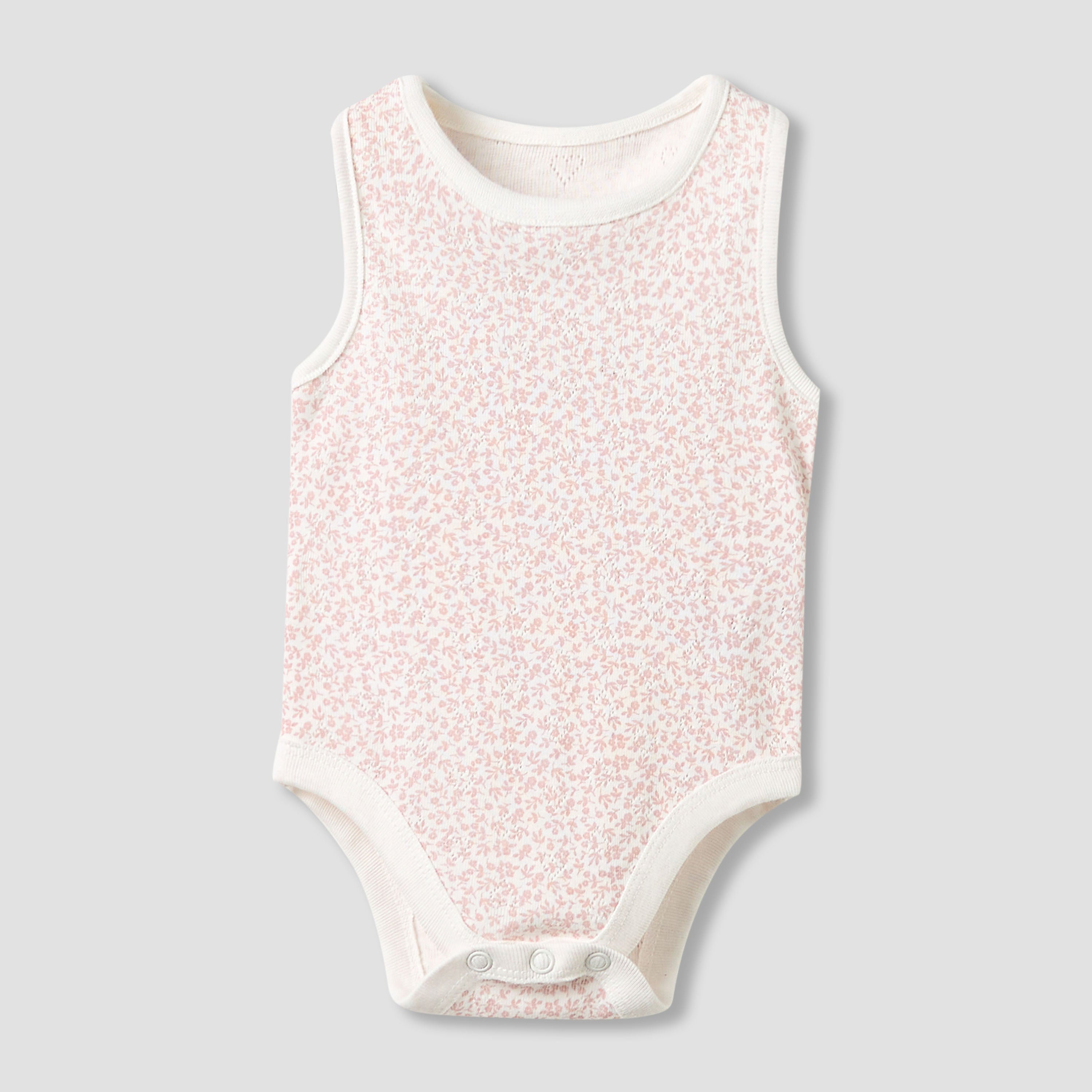 Set of 5, Juniors Cotton Crew Neck Sleeveless Bodysuit with Print