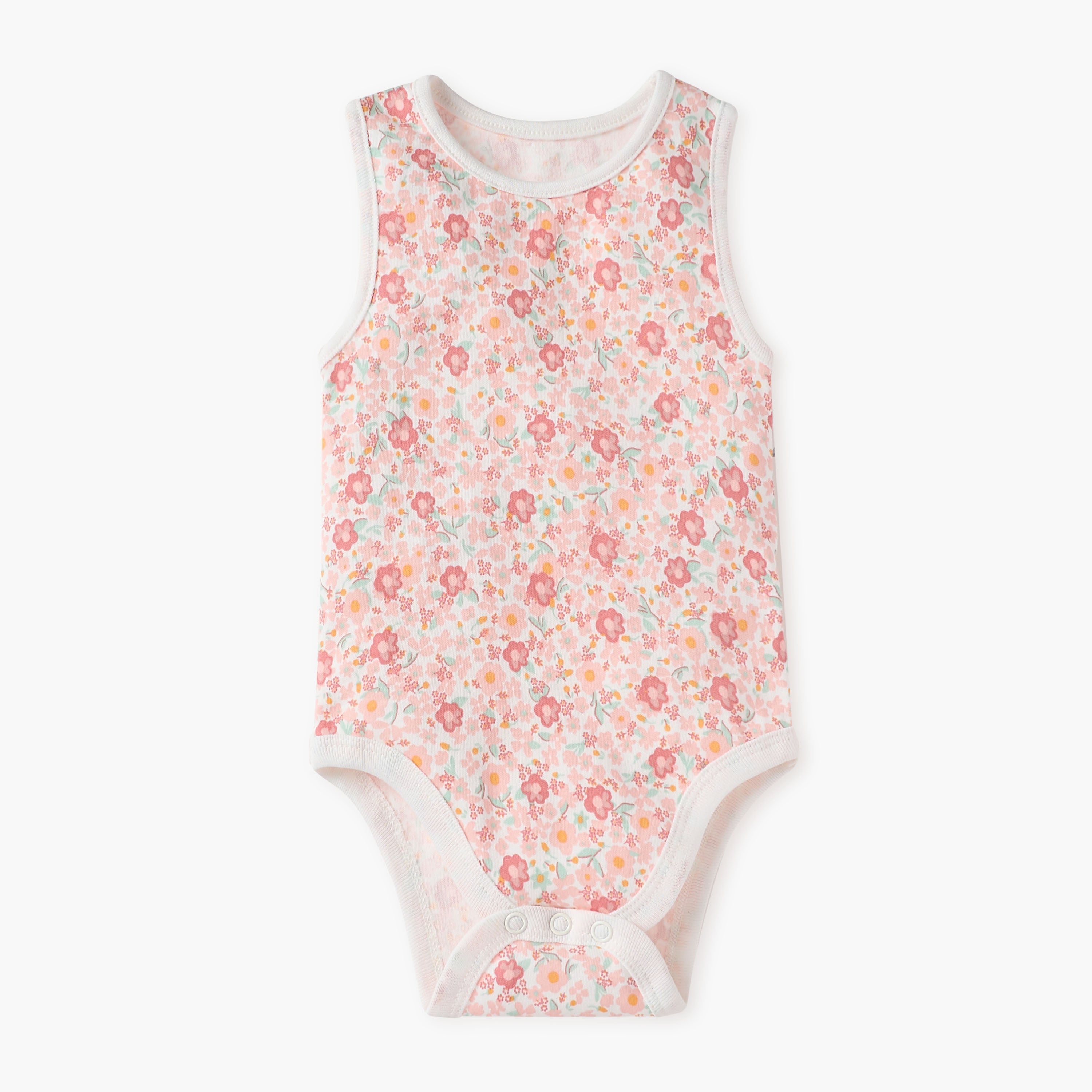 Juniors Floral Print Sleeveless Bodysuit - Set of 5